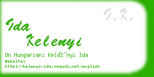 ida kelenyi business card